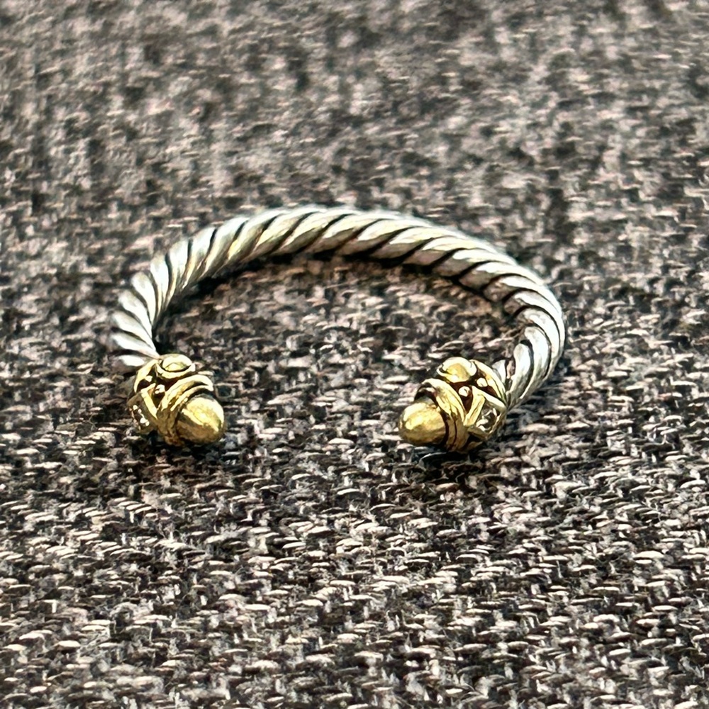 AUTHENTIC David Yurman Diamond .925 14K Gold Renaissance Ring
